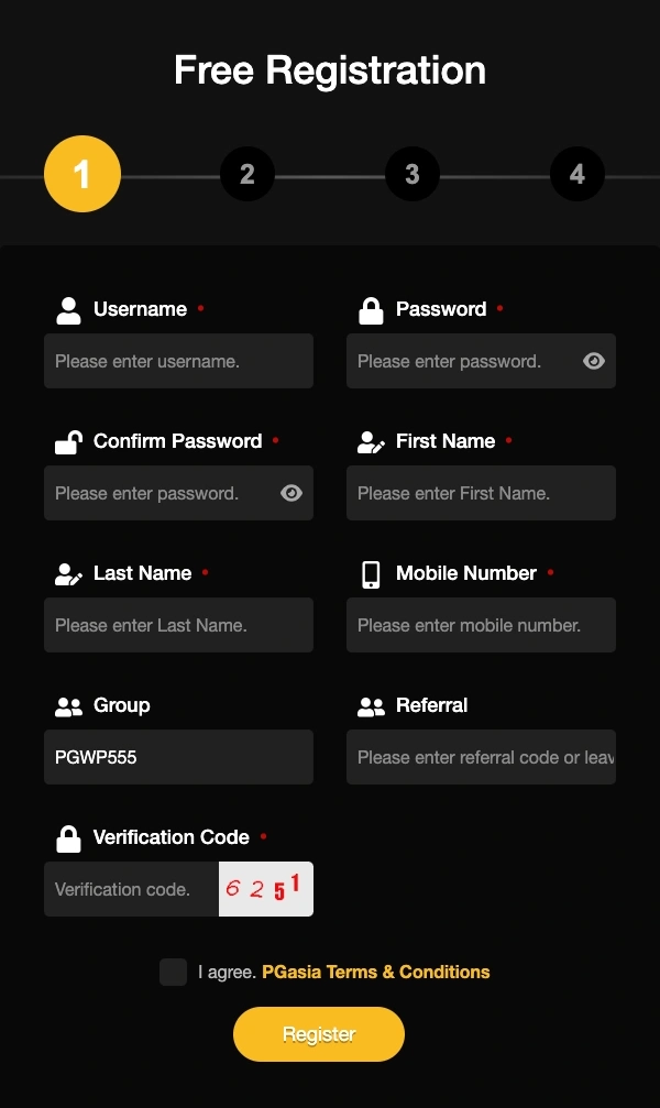 Mobile registration screen on bet99 app showing easy login and register options
